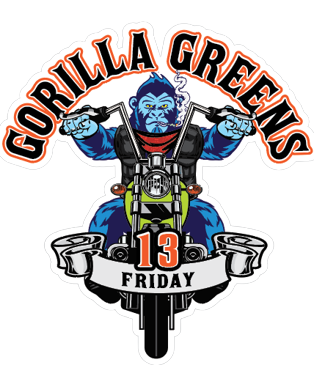 Gorilla Greens Biker Logo Friday the 13th